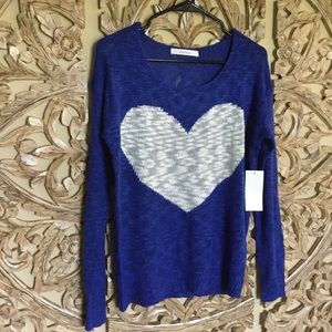 ❤️NWT Dreamers Soft Royal Blue Heart Sweater❤️